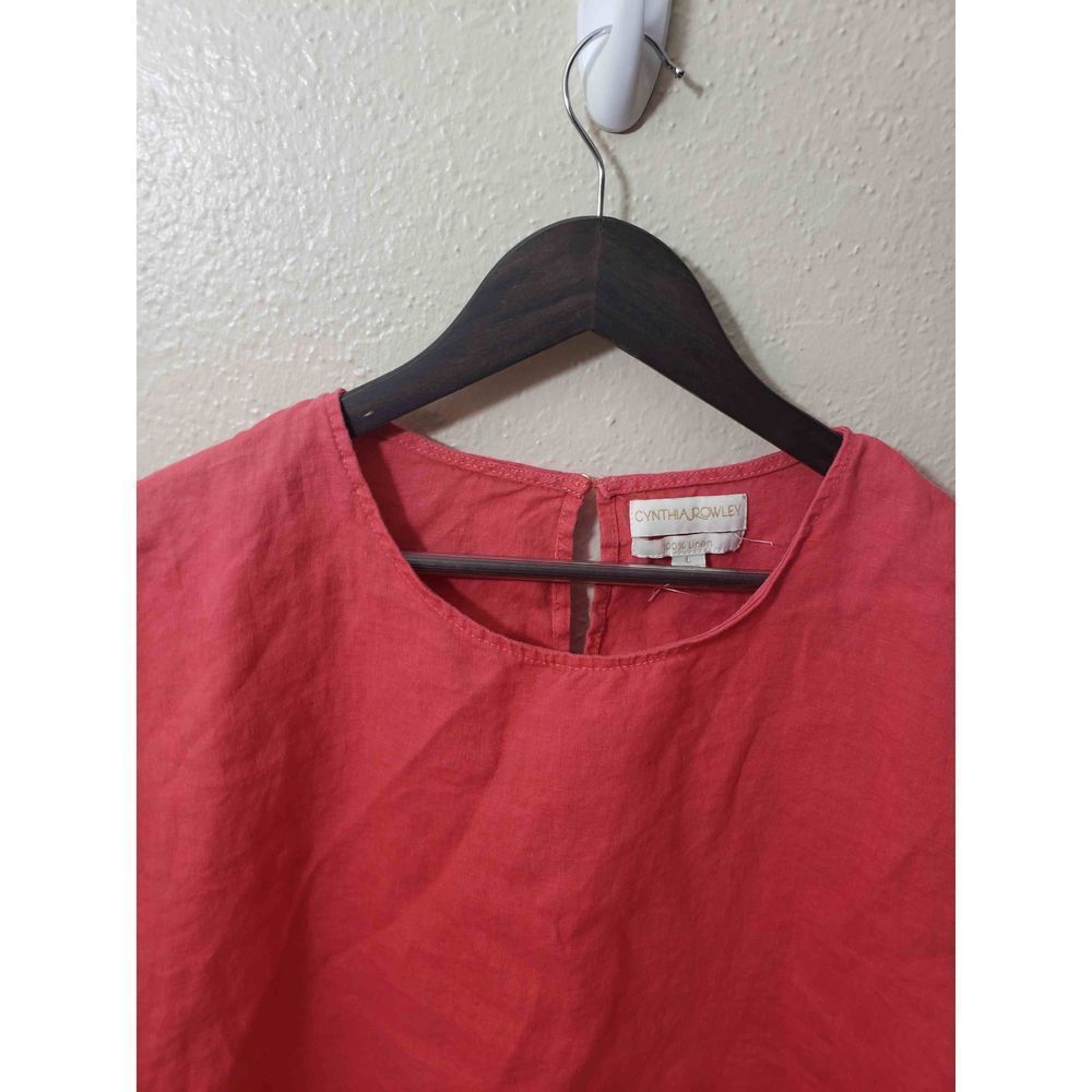 Cynthia Rowley 100% Linen Ruffle Top size L - Picture 7 of 12